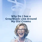 Find more detail about the black line around tooth crown.